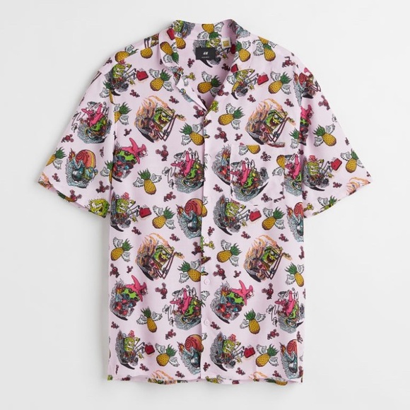 H&M Other - H&M Spongebob Psychedelic Button Up Shirt